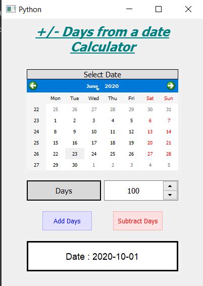 Days From Date Calculator .